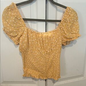 Abercrombie & Fitch Yellow Polka Dot Blouse